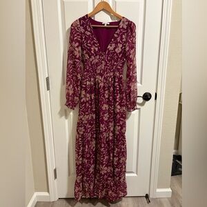 Patrons of Peace Floral Pink and Cream Dress